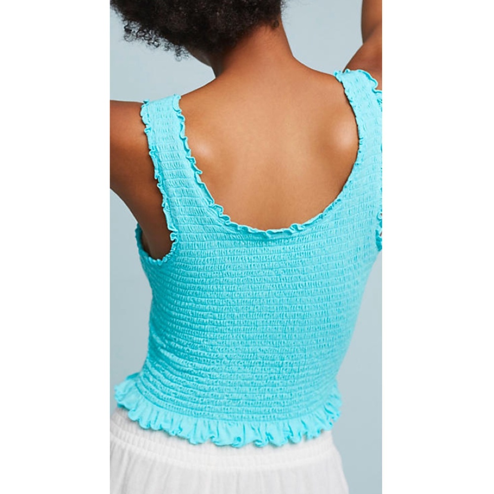 Anthropologie Floreat Ruffled Crop Tank - Picture 2 of 4